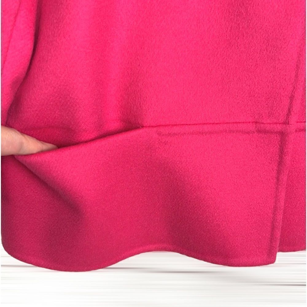 NWT AVERARDO BESSI Italy Boiled Wool Short Jacket 3/4 Sleeves Raspberry Pink - Picture 6 of 14